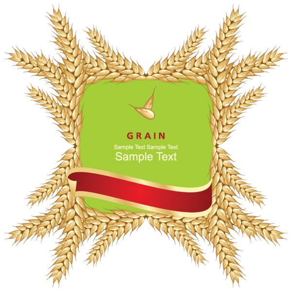 free vector Wheat and label 01 vector